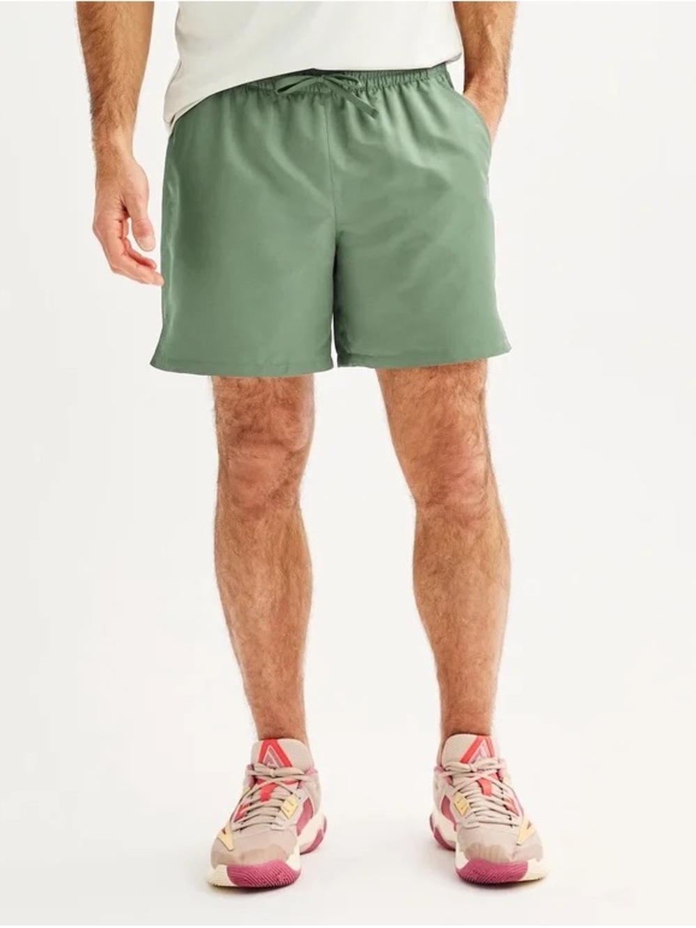 tek gear Men's Sage Green Athletic Drawstring Shorts